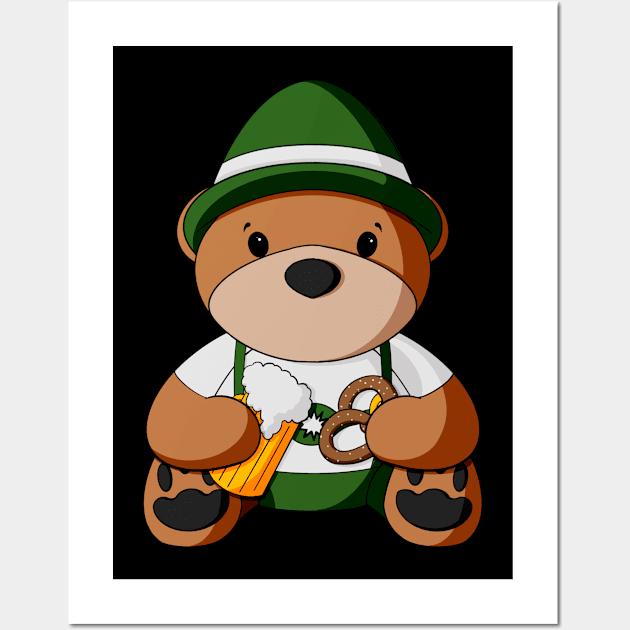 Boy Oktoberfest Teddy Bear Wall Art by Alisha Ober Designs